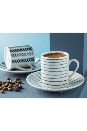 Enda Porzellan-Set mit 2 Kaffeetassen, 80 ml, Dunkelblau, 10035816 - 4