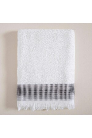 منشفة حمام MNZ-Endi 70x140 سم بيضاء/أنثراكيت PK222TEK021 - Chakra