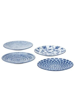 Entusıasm, Dessertteller-Set, 18 cm, Blau-Weiß HOMHET-20505358 - 1