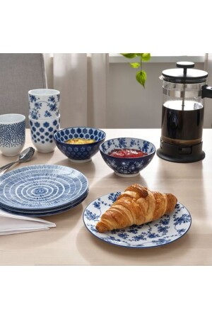 Entusıasm, Dessertteller-Set, 18 cm, Blau-Weiß HOMHET-20505358 - 5