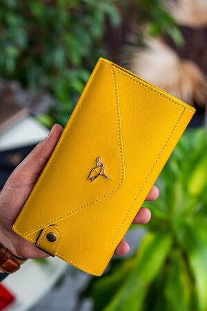Envelope Telefon Ve Bozuk Para Bölmeli Zarf Model Sarı Kadın Cüzdan ENVELOPE1001 - 3