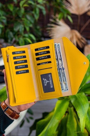 Envelope Telefon Ve Bozuk Para Bölmeli Zarf Model Sarı Kadın Cüzdan ENVELOPE1001 - 4