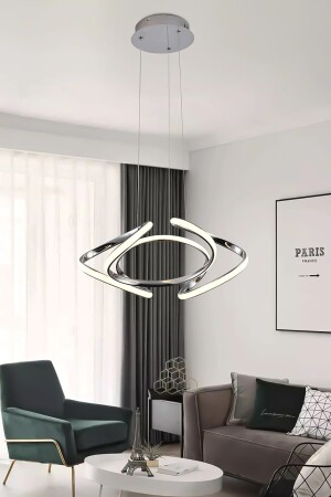 Enzo Chrom moderne Pendelleuchte, weißes Licht, Wohnzimmer, Küche, LED-Kronleuchter - 1