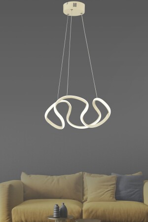 Enzo Creme moderne Pendelleuchte, weißes Licht, Wohnzimmer, Küche, LED-Kronleuchter - 1