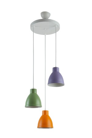 Enzo Special Design Modernes Wohnzimmer – Küche – Café Grün – Orange – Lila 3-teiliger Hängelampen-Kronleuchter ENZ09 - 6