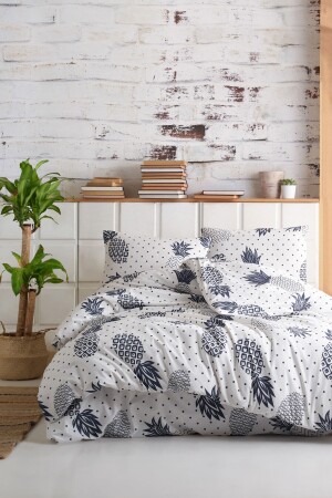 مجموعة غطاء من المطبوعات المزدوجة المزدوجة الليلية المزدوجة البنابال الأبيض Ep-022704 - Enlora Home