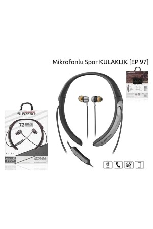Ep97 Kablosuz Bluetooth Kulaklık Wireless Stereo Mikrofon Boyun Askılı Deri Sporcu Super Bass Orijinal-Ep97-Erdem Store - 1