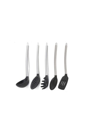 Epınox Silikon Siyah Mutfak Seti 3 (SİLİKON KAŞIK. SPATULA. KEPÇE. SPAGETTİ KAŞIĞI. KEVGİR) SM-13 - 2