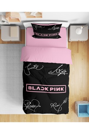 Erayshome Black Pink 3d Tek Kişilik Nevresim Takımı BlckPnkk0 - 1