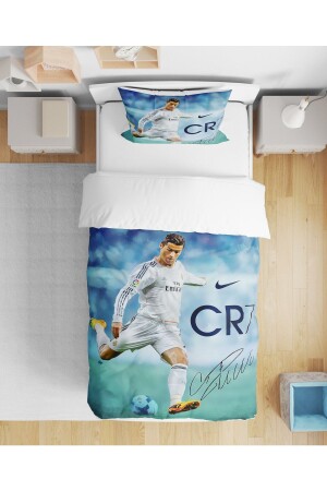 Erayshome Cristiano Ronaldo 3D-Einzelbettbezug-Set ohne Laken CR7_TK - 1