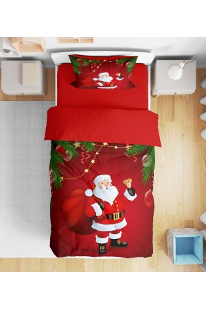 Erayshome Yılbaşı Christmas 3D Dijital Baskılı Tek Kişilik (Çarşafsız) Nevresim Takımı YBNÇ2_2024 - Erays Home
