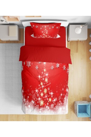 Erayshome Yılbaşı Christmas 3D Dijital Baskılı Tek Kişilik Nevresim Takımı YBN11_2024 - Erays Home