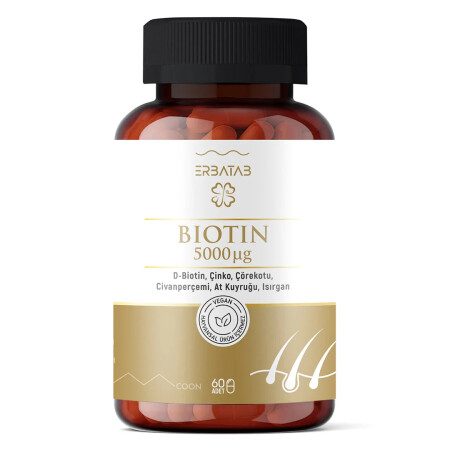 ERBATAB Biotin (Çinko Çörekotu Civan Perçemi At Kuyruğu Isırgan Ekstresi) - shifaah