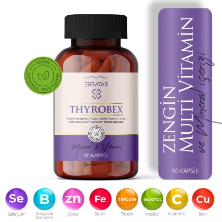 ERBATAB Thyrobex Multivitamin ve Mineral 90 Kapsül Multivitamin ve Mineral - shifaah