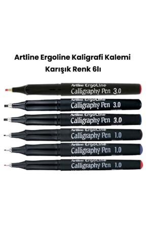 Ergoline Kaligrafi Kalemi Karışık Renk Set 1 6lı - 1