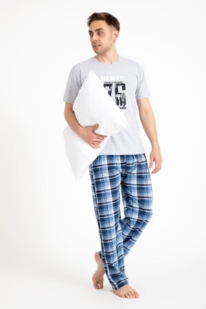 Erkek Baskılı Pijama Takımı Kısa Kollu pzrn 278874 / M.K. 2170-K - 1