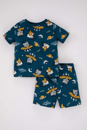 Erkek Bebek Tom & Jerry Kısa Kollu Penye 2'li Pijama Takımı Z4295A223HS - 1