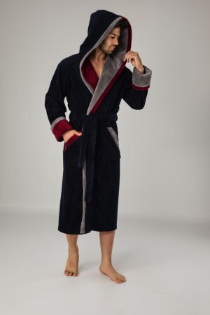 Erkek Çift Renk Bambu Cotton Bornoz Ns-1200 - Nuşa