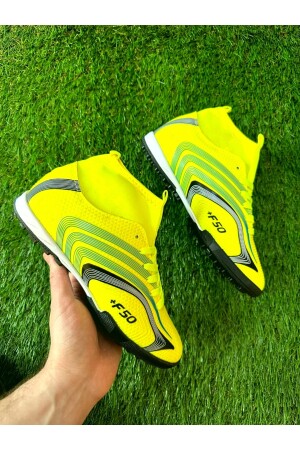 Erkek Çocuk Boğazlı Çoraplı Bilekli Düz Halı Saha Krampon Futbol Spor Ayakkabı Çoklu Renk Seçeneği - 1