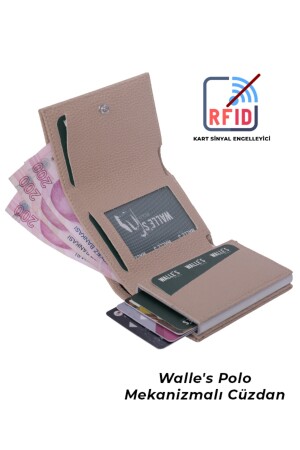 Erkek-kadın 2 Li Siyah-krem Set Otomatik Mekanizmalı Kağıt Para Bölmeli Deri Cüzdan-kartlık cym5 - 6