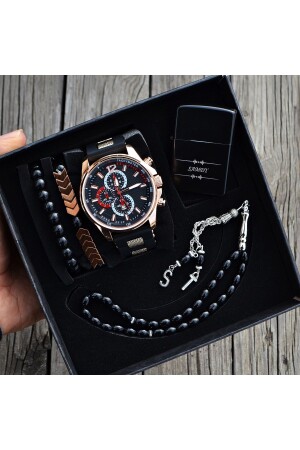 Erkek Kol Saati Çakmak Tesbih Bileklik Seti deepwell-pe1 - DEEPWELL
