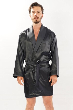 Erkek Saten Sabahlık Lacivert - C City