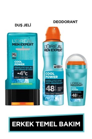 Erkek Temel Bakım Seti Cool Power Ferahlatıcı Duş Jeli 300ml - Cool Power Deodorant - Roll on PKTTERCOOFDUSST - 3