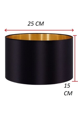 Ersatz-Lampenschirm und Kronleuchter-Abdeckung, Kopf aus schwarzem Stoff, goldfarben, gelb beschichteter Innenkörper, Metallteile, Lampenschirm – Schwarzgold - 1