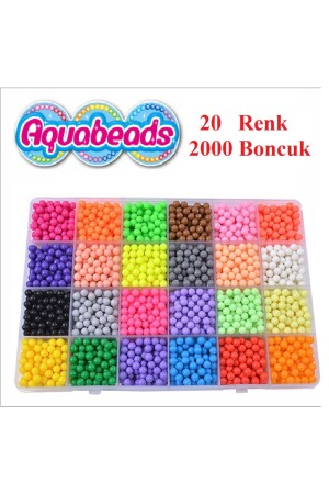 Ersatzperlenset 20 Farben 2000 Stück Aquabeads Aqua 2400 Ersatz - 3