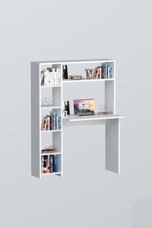 Ersinan Duru Schreibtisch mit Bücherregal weiß - 4