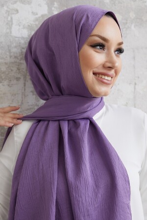 Erva Crinkle-Seiden-Hijab-Schal – Dunkellila OZ3000 - 2