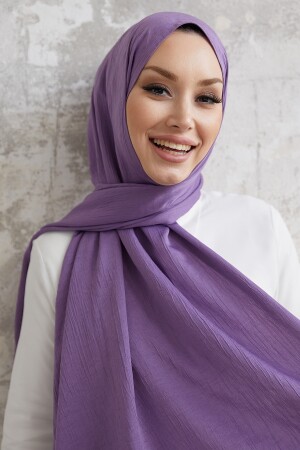 Erva Crinkle-Seiden-Hijab-Schal – Dunkellila OZ3000 - 4