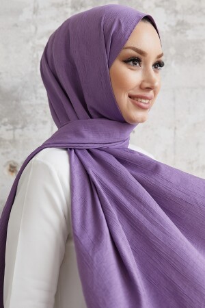Erva Crinkle-Seiden-Hijab-Schal – Dunkellila OZ3000 - 5