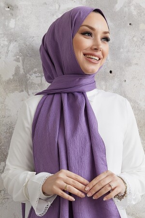 Erva Crinkle-Seiden-Hijab-Schal – Dunkellila OZ3000 - 6