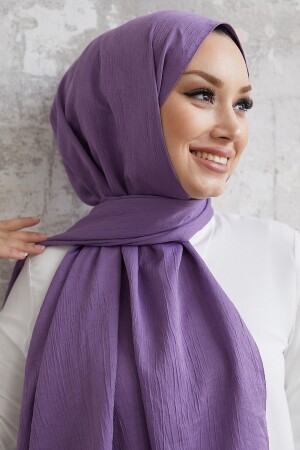 Erva Crinkle-Seiden-Hijab-Schal – Dunkellila OZ3000 - 1