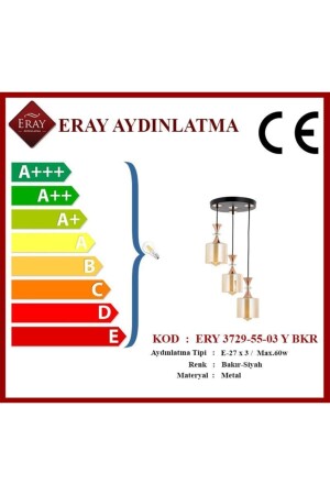 Ery 3729-55-03 Y Kupfer 3-teiliger Kronleuchter ERY 3729-55-03 Y BKR - 5