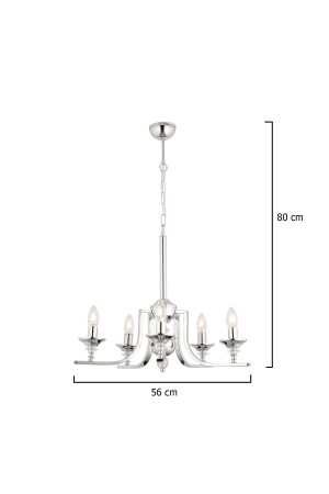 Erza 5-teilige moderne Chrom-Pendelleuchte für Küche, Schlafzimmer, Wohnzimmer, Kronleuchter 3694-05-CH - 8