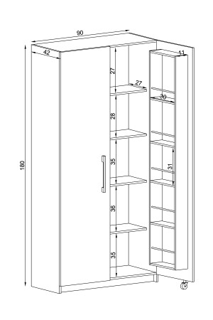 Erzak Dolabı 2 Kapak 180 cm Atlantik Çam 2110953 - 6