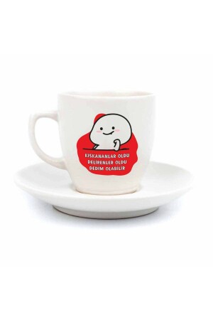 Es gab Leute, die neidisch waren, es gab Leute, die verrückt waren, ich sagte, es sei möglich. Cremefarbene türkische Kaffeetasse – Geschenk für türkischen Kaffee aus Keramik TKFKR96 - 2