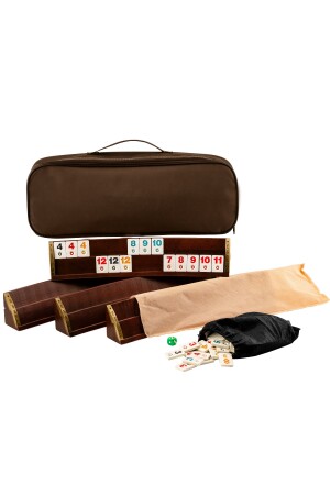 Eser Oval Okey Set – Natürliches Holz Oval Okey Set (101 Okey Game Set) Holz 1. Klasse Massiv - 1