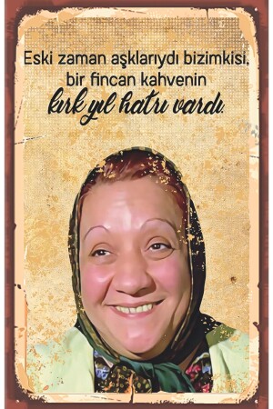 Eski Zaman Aşklarıydı Bizimkisi Adile Naşit - Yeşilcam Nostalji Retro Ahşap Poster - Hediyeniburadabul