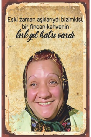 Eski Zaman Aşklarıydı Bizimkisi Adile Naşit - Yeşilcam Nostalji Retro Ahşap Poster - 2