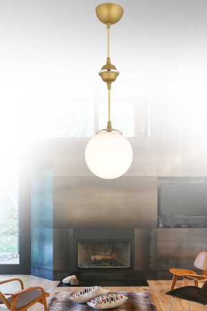 Eskitme Tekli Beyaz Glop Camlı Krom Lüks Modern Avize TYC00738865371 - Kraliçe