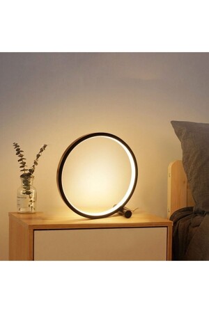 Eslem modernes Design, schwarze LED-Tischlampe mit weißem LED-Licht – Lampenschirm – Nachtlicht ES377 - 1