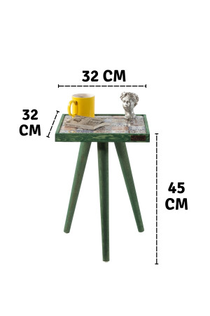 Esperanza 32x32cm grüner Couchtisch aus natürlicher massiver Keramik ESPERANZA-32X32CM-COFFEE TABLE - 7