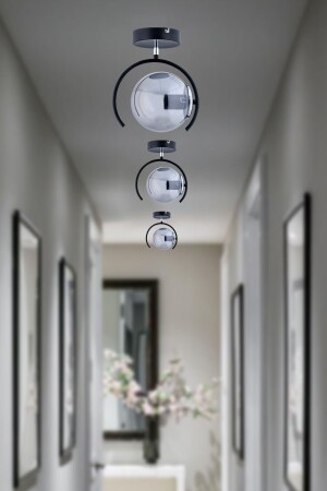 ESSE FÜME GLOB CAMLI MODERN SİYAH PLAFONYER HOL ANTRE - Avimonaydınlatma