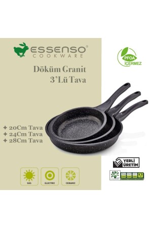 Essenso Cast Granite 3-teiliges Pfannenset Kekik001 - 1