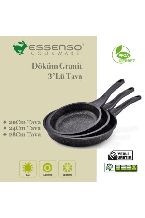 Essenso Cast Granite 3-teiliges Pfannenset Kekik001 - 3