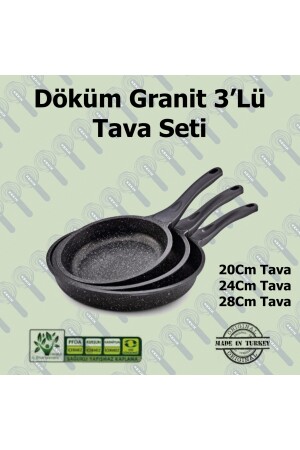 Essenso Döküm Granit 3’lü Tava Set Kekik001 - 4