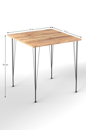 Esstisch-Set, Küchentisch, Café-Tisch, 4 Stück, Drahtstühle, 1 Stück, 70 x 70 cm, Tisch nmsmtlymk70 - 3